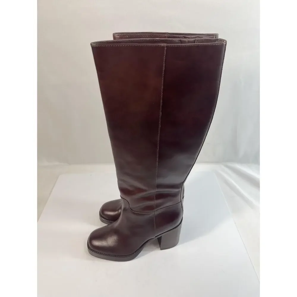 Vince Camuto Boots Womens Size 8.5M Rich Mahogany VC-GIBI2 Knee High Block Heel - Picture 4 of 15